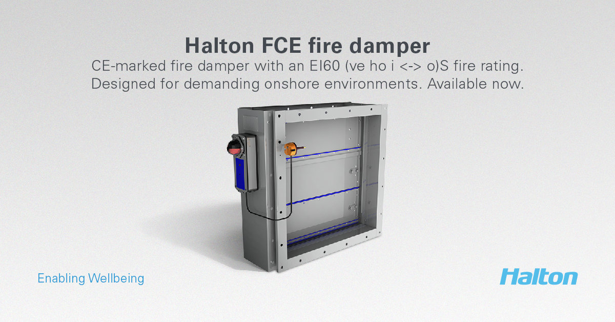 The new CE-marked Halton FCE fire damper is available now!