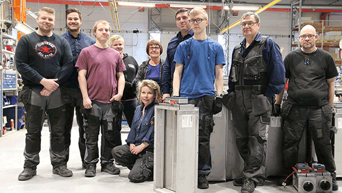 50 000th FDL-type fire damper manufactured at Halton Marine factory in Lahti, Finland