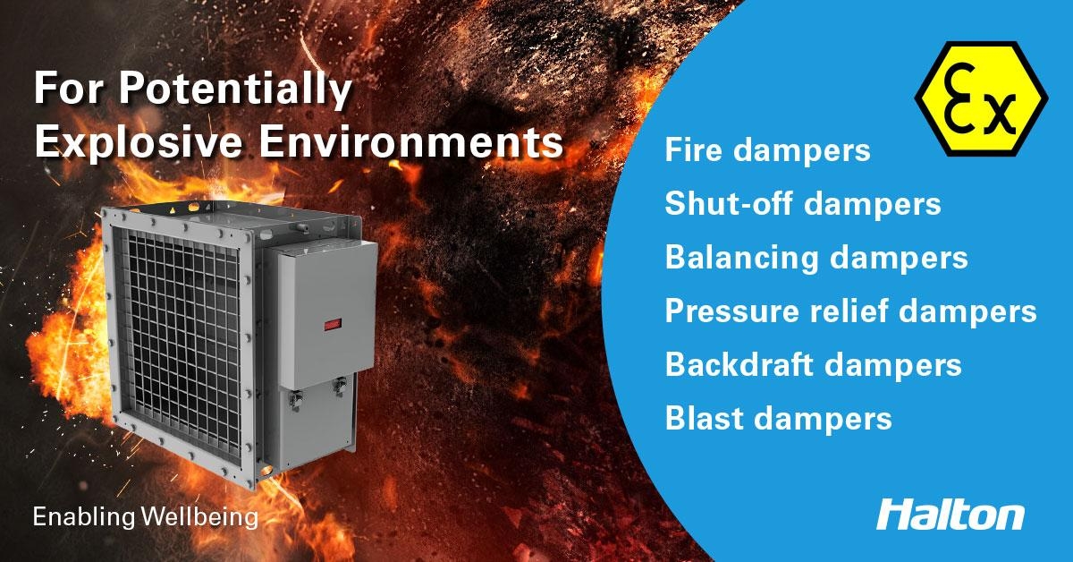 Potentially explosive environments: Halton Marine offers ATEX dampers for demanding conditions