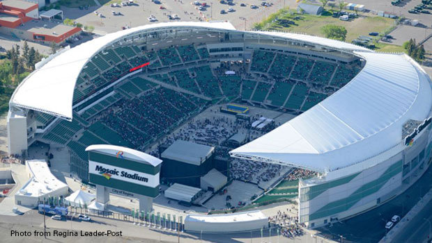 Birds Eye View of Mosaic Stadium