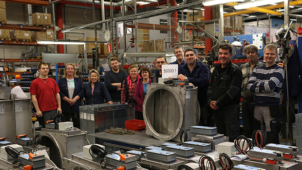 50 000th FDB2 manufactured at Halton Marine factory in Lahti, Finland