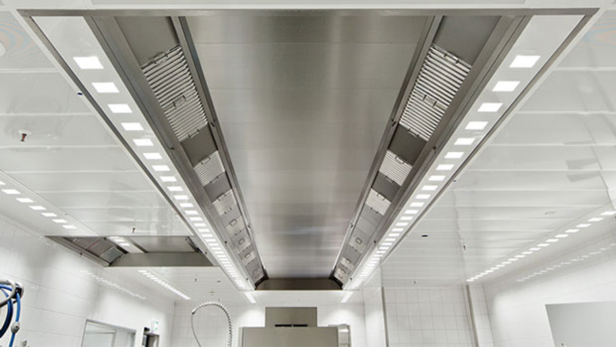 KCV ventilated ceiling for dishwashing areas