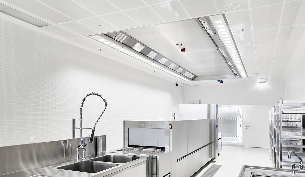 KCV ventilated ceiling for dishwashing areas